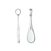 Sterling silver teardrop pendant with luminous Mother of Pearl – handcrafted Bali jewelry, a timeless and elegant gift